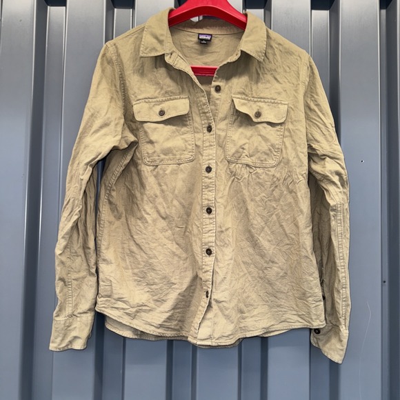 Women's Beige Fjord Flannel Shirt Sage Khaki Size S - Picture 4 of 7